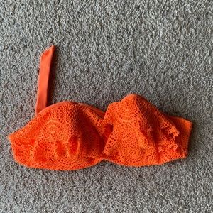 Ruffle Orange Aerie Swim Top